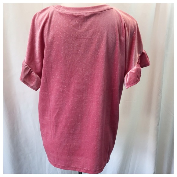 NWT | Old Navy Glitter Velvet Ruffle Sleeve Top - Picture 3 of 4